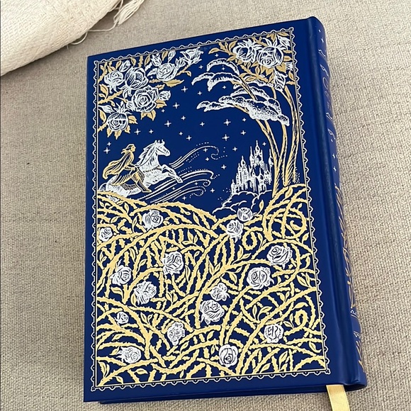 Barnes and Noble Grimm’s Fairy Tale BookElegant Blue with Gold and White Design - Picture 2 of 2